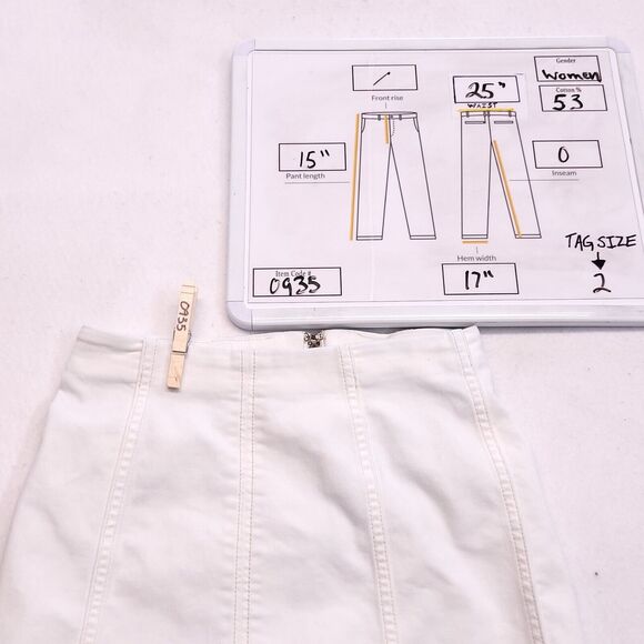 People Tree Zip Up Casual Light Wash Skirt Womens Size 2 White - Picture 7 of 7